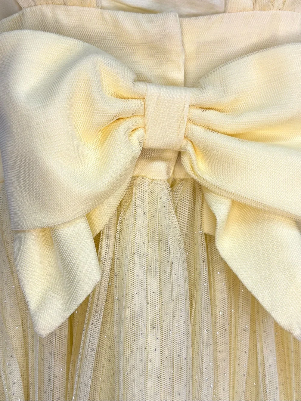 H&M Pale Yellow Pleated Midi Dress
